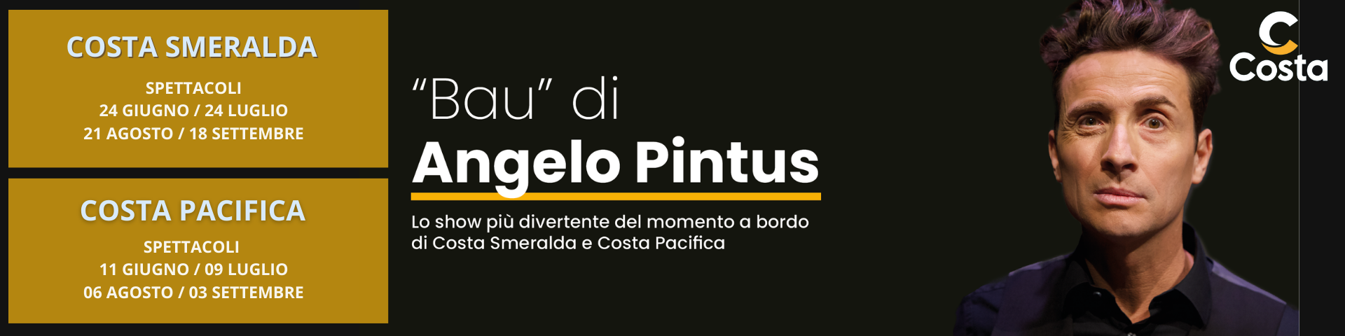 Angelo Pintus su Costa Crociere