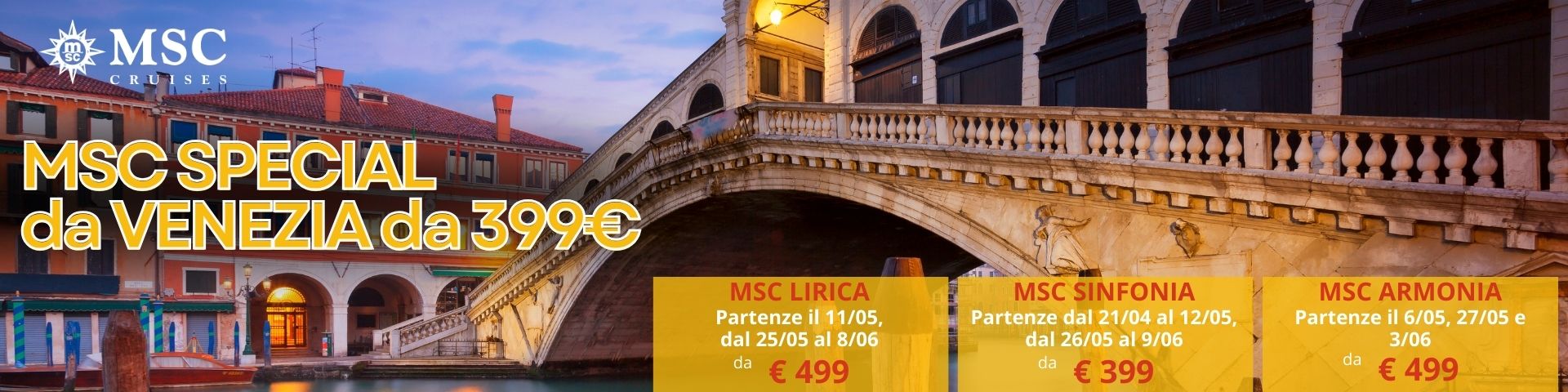 MSC da Venezia in aprile, maggio e giugno 2024 da 399€