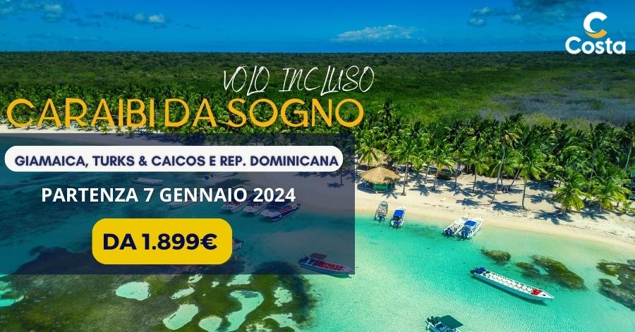 Giamaica, Turks e Caicos, Rep. Dominicana a gennaio 2024