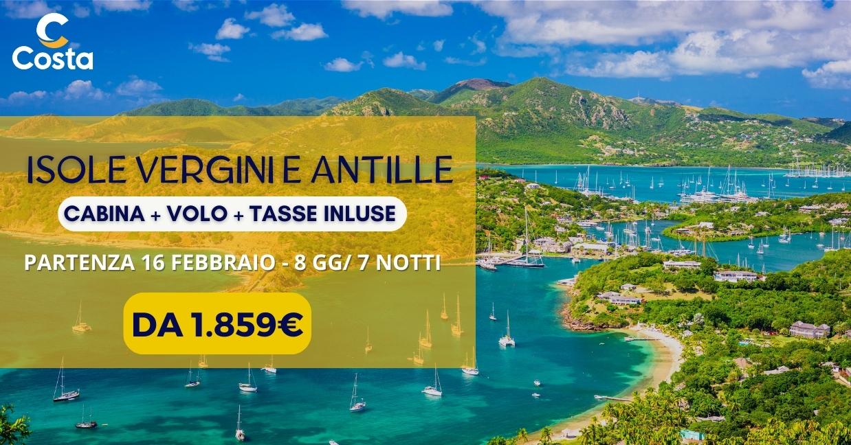 Isole Vergini e Antille a Febbraio 2024